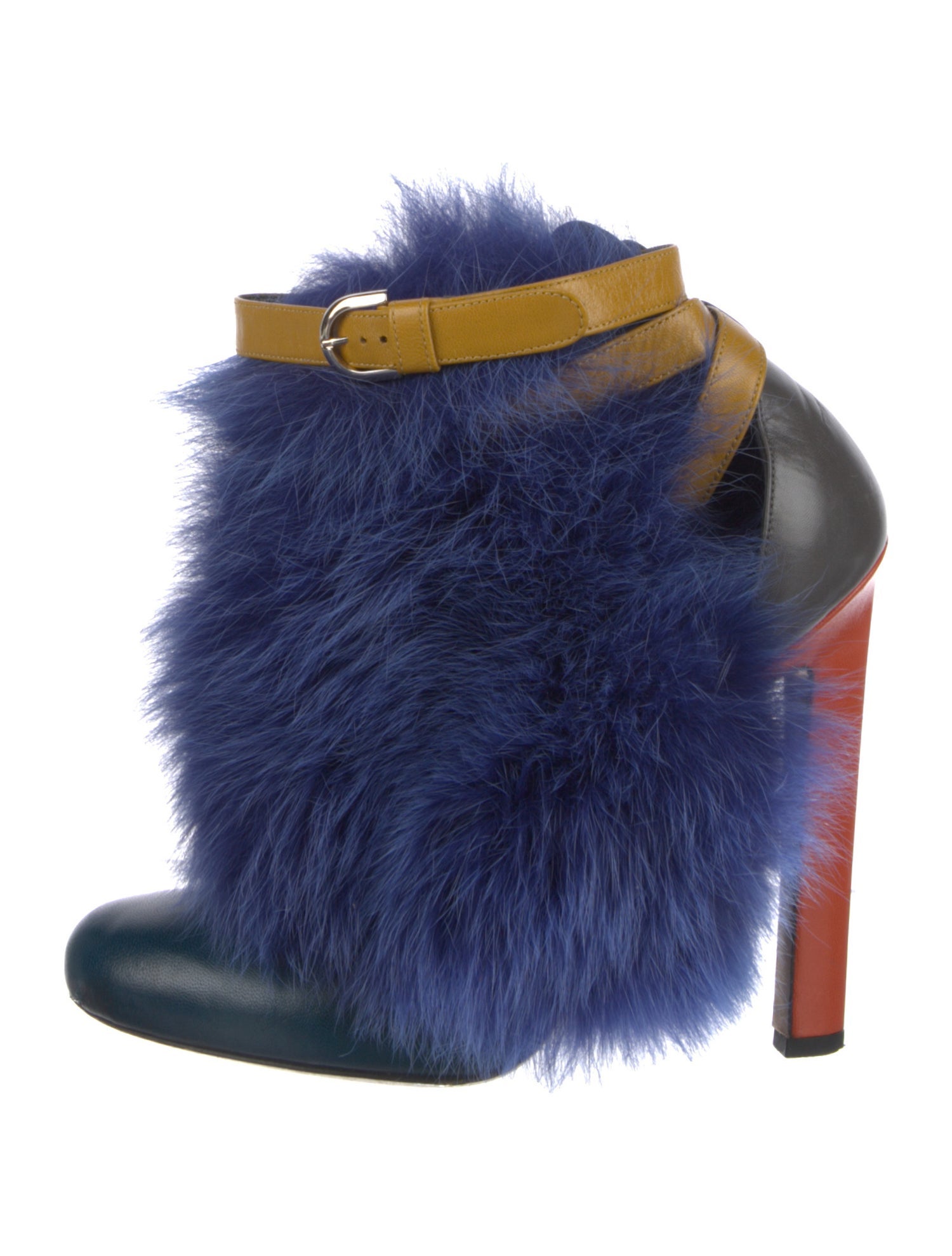 Brian Atwood Leather Colorblock Pattern Pumps