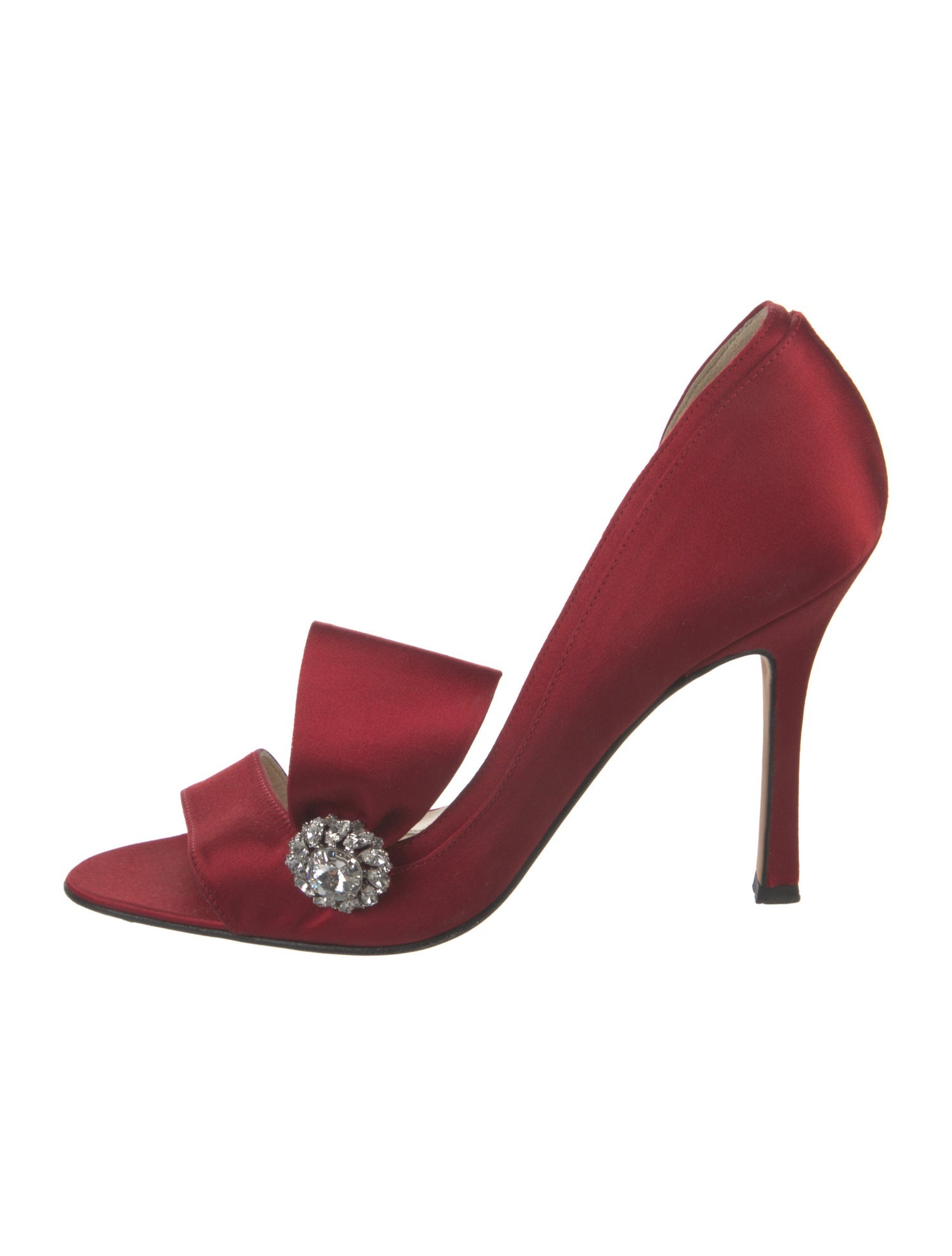 Brian Atwood Satin Crystal Embellishments Sandals