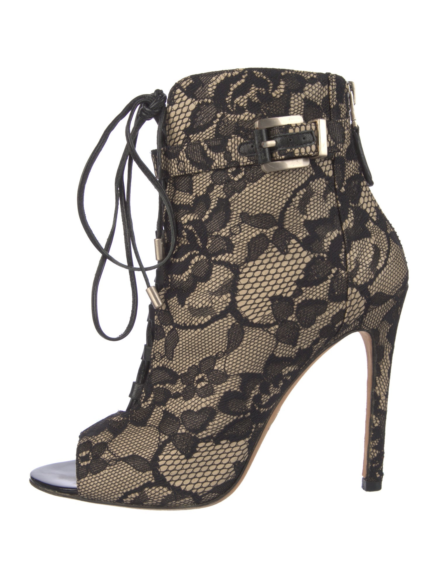 Brian Atwood Lace Lace Pattern Lace-Up Boots