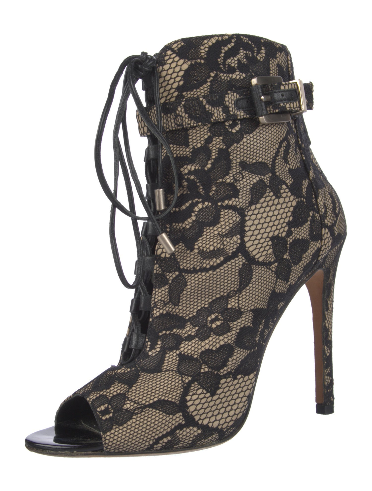 Brian Atwood Lace Lace Pattern Lace-Up Boots