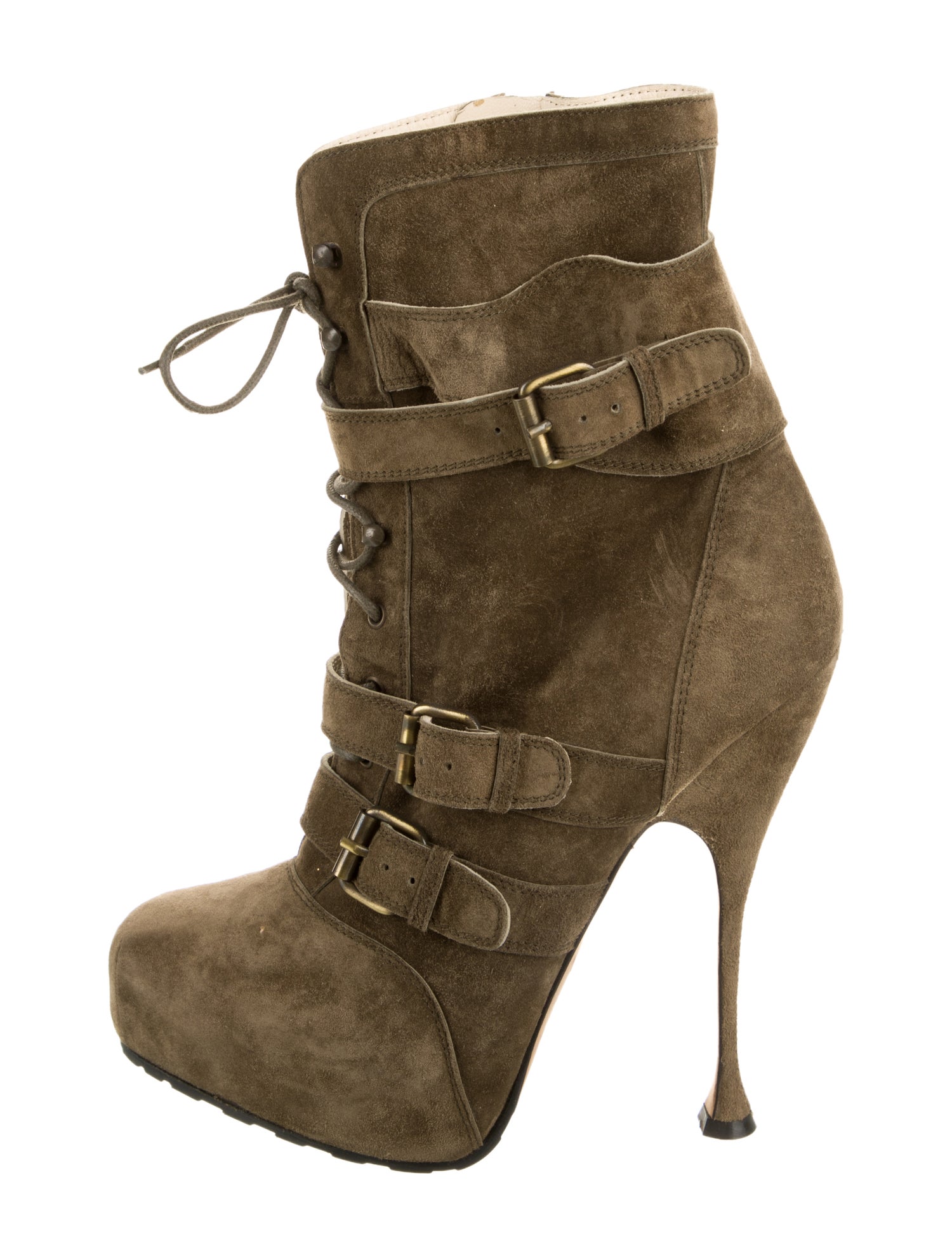 Brian Atwood Suede Lace-Up Boots