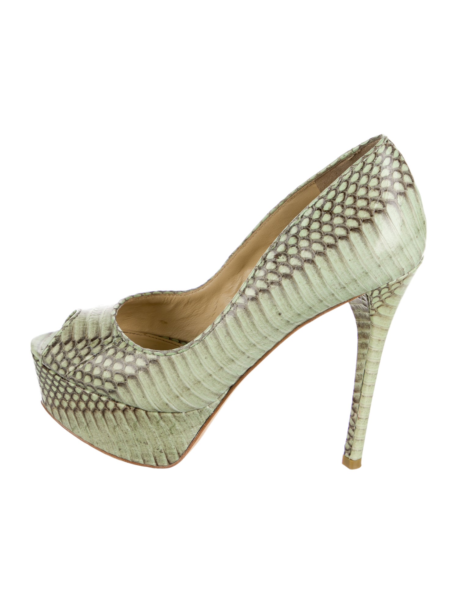 Brian Atwood Leather Animal Print Pumps