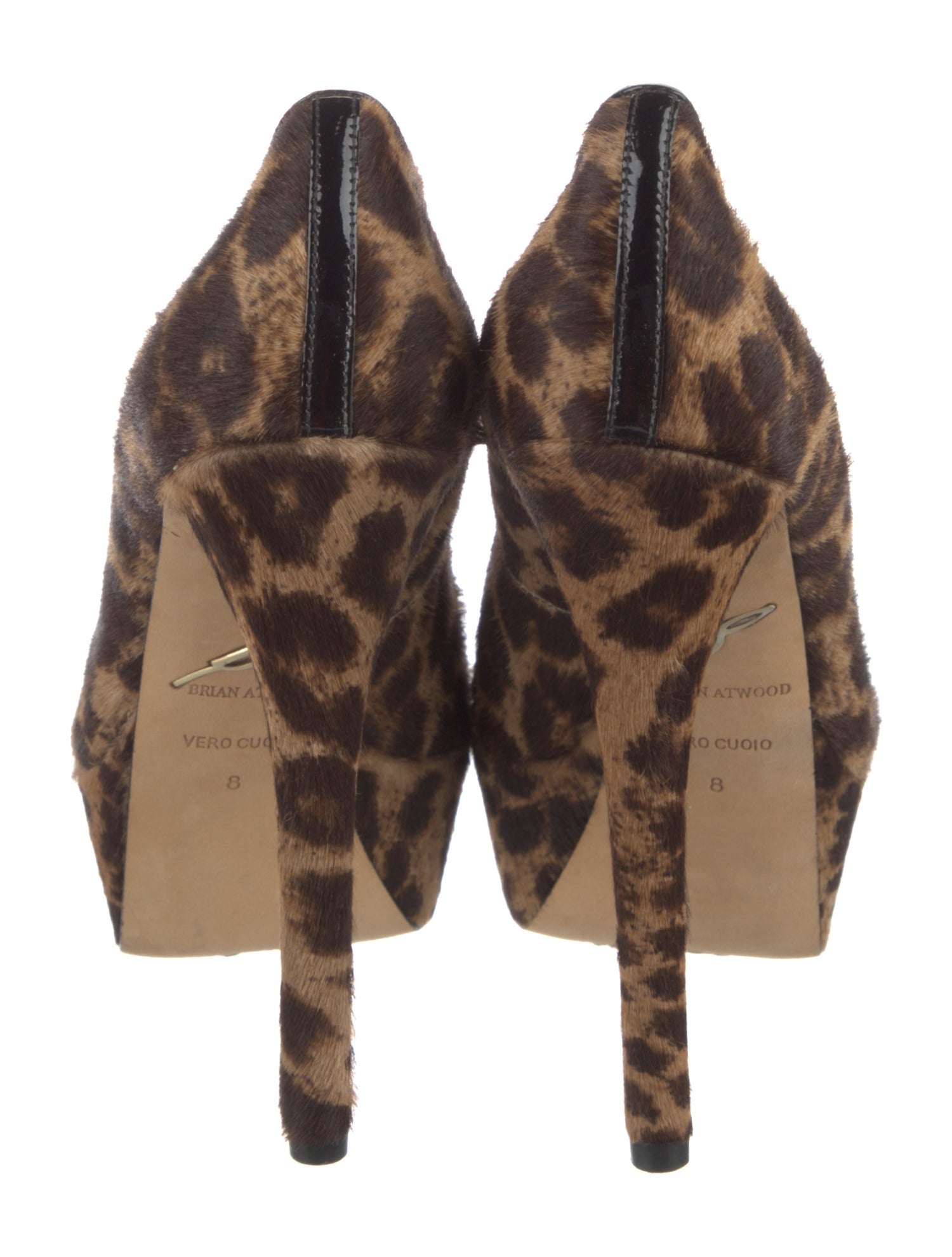 Brian Atwood Ponyhair Animal Print Pumps