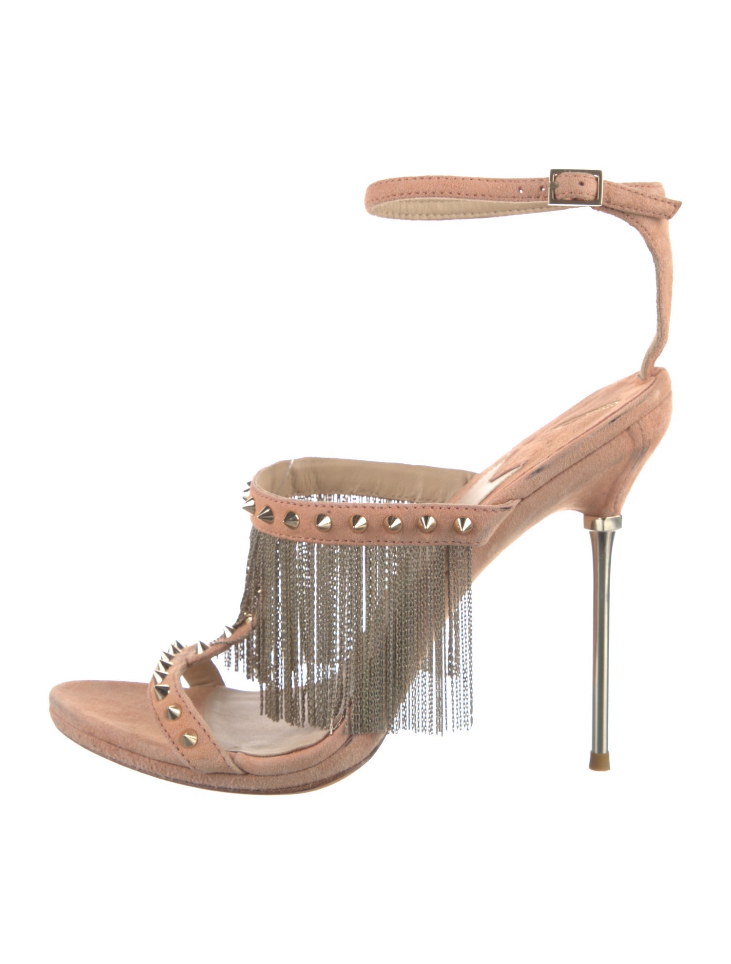 Brian Atwood Spike Accents Suede Sandals