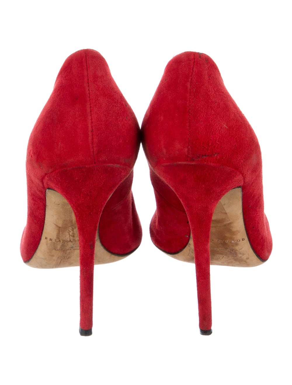 Brian Atwood Suede Pumps Red Pointed-Toes - image 4