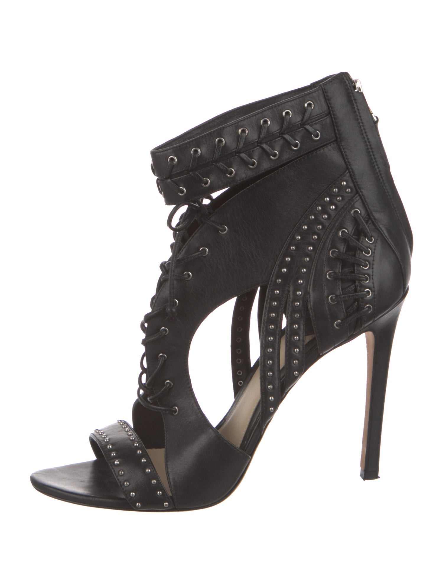 Brian Atwood Leather Studded Accents Sandals