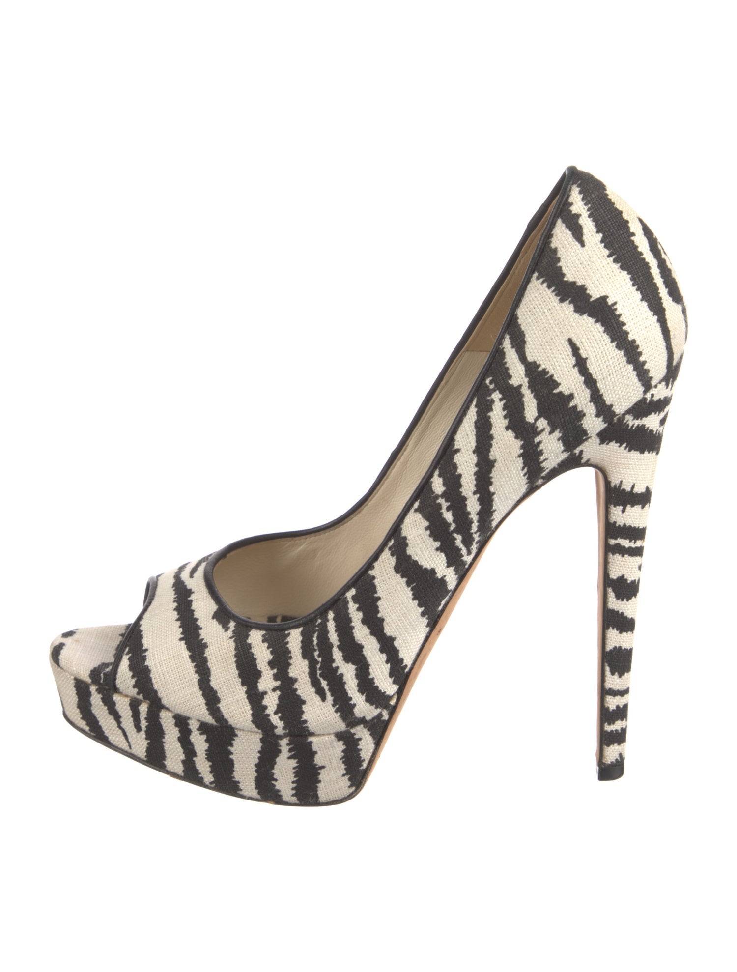 Brian Atwood Canvas Animal Print Pumps