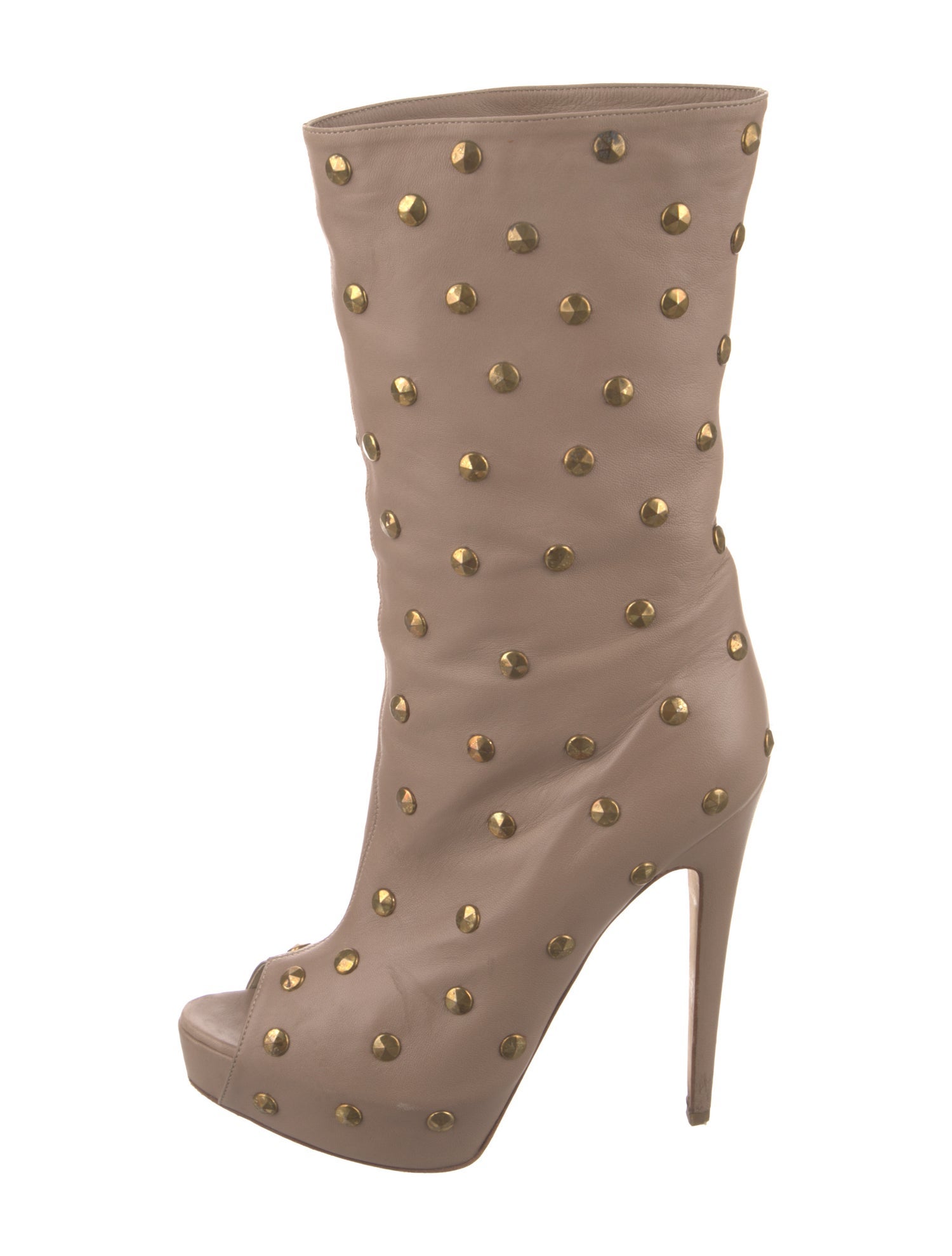 Brian Atwood Leather Studded Accents Boots