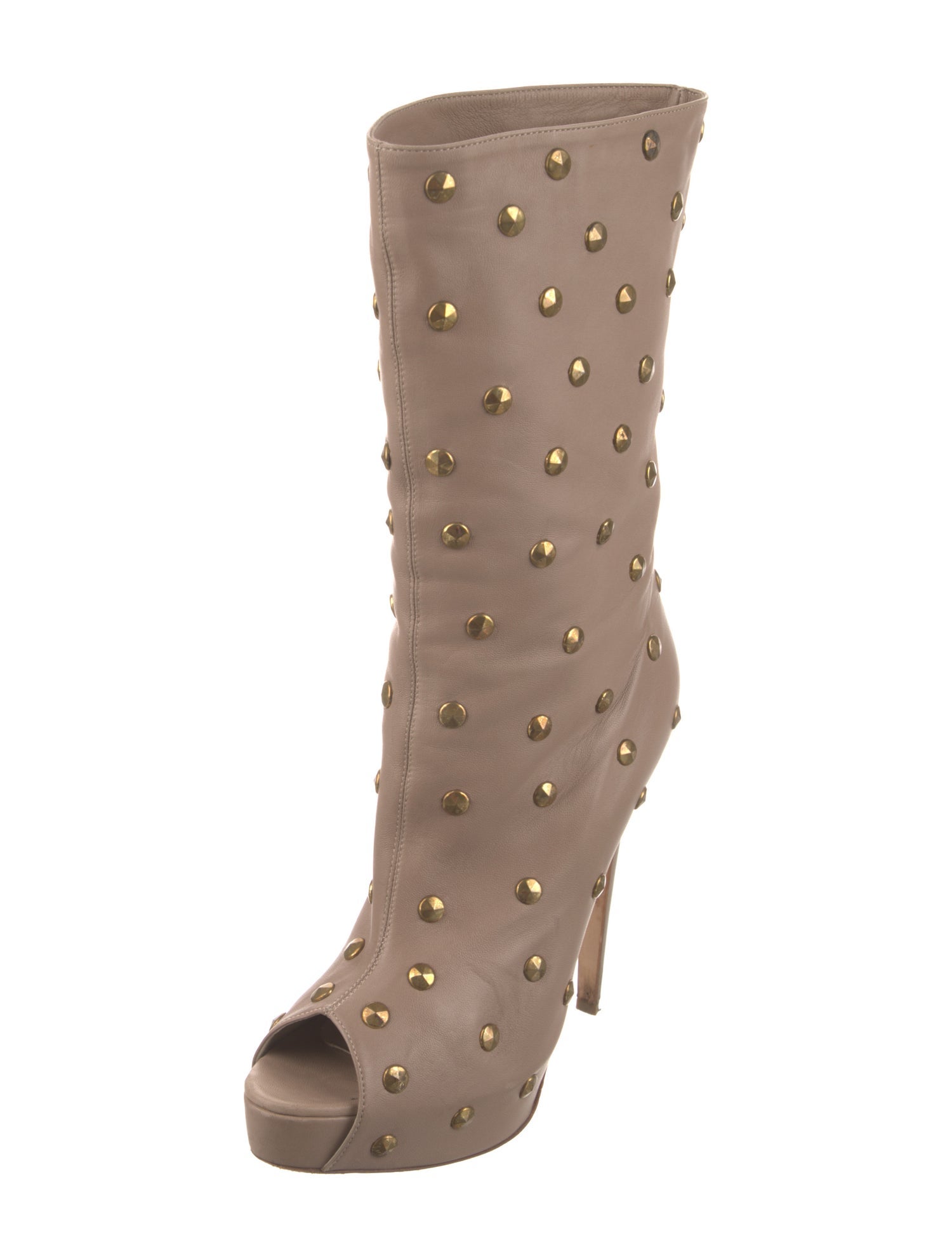 Brian Atwood Leather Studded Accents Boots