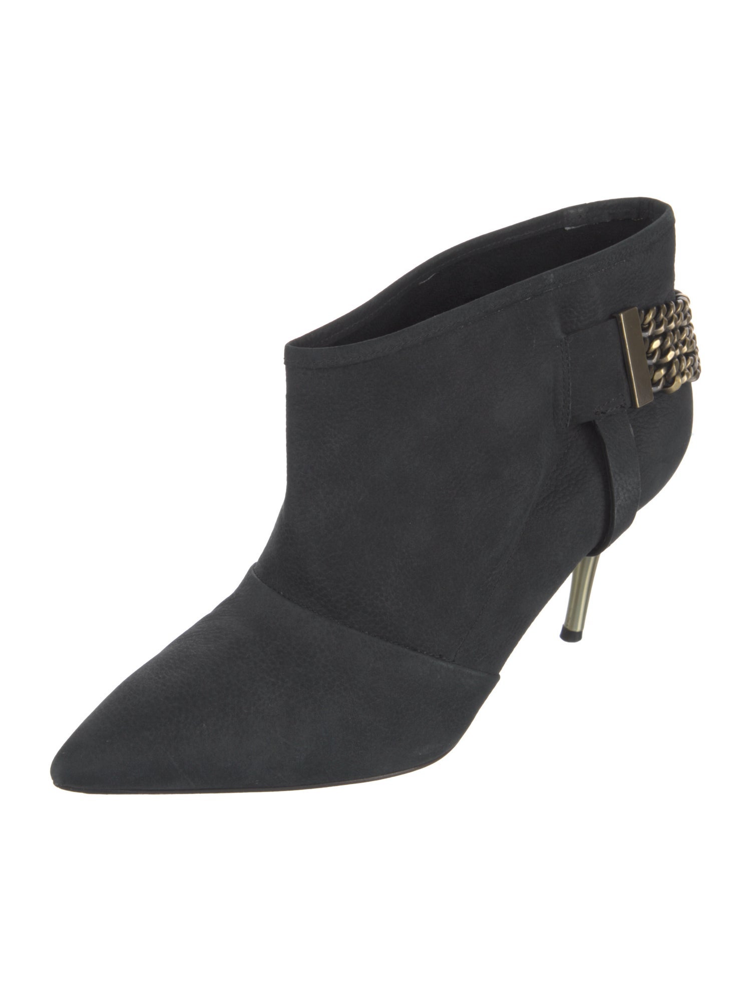 Brian Atwood Leather Chain-Link Accents Boots