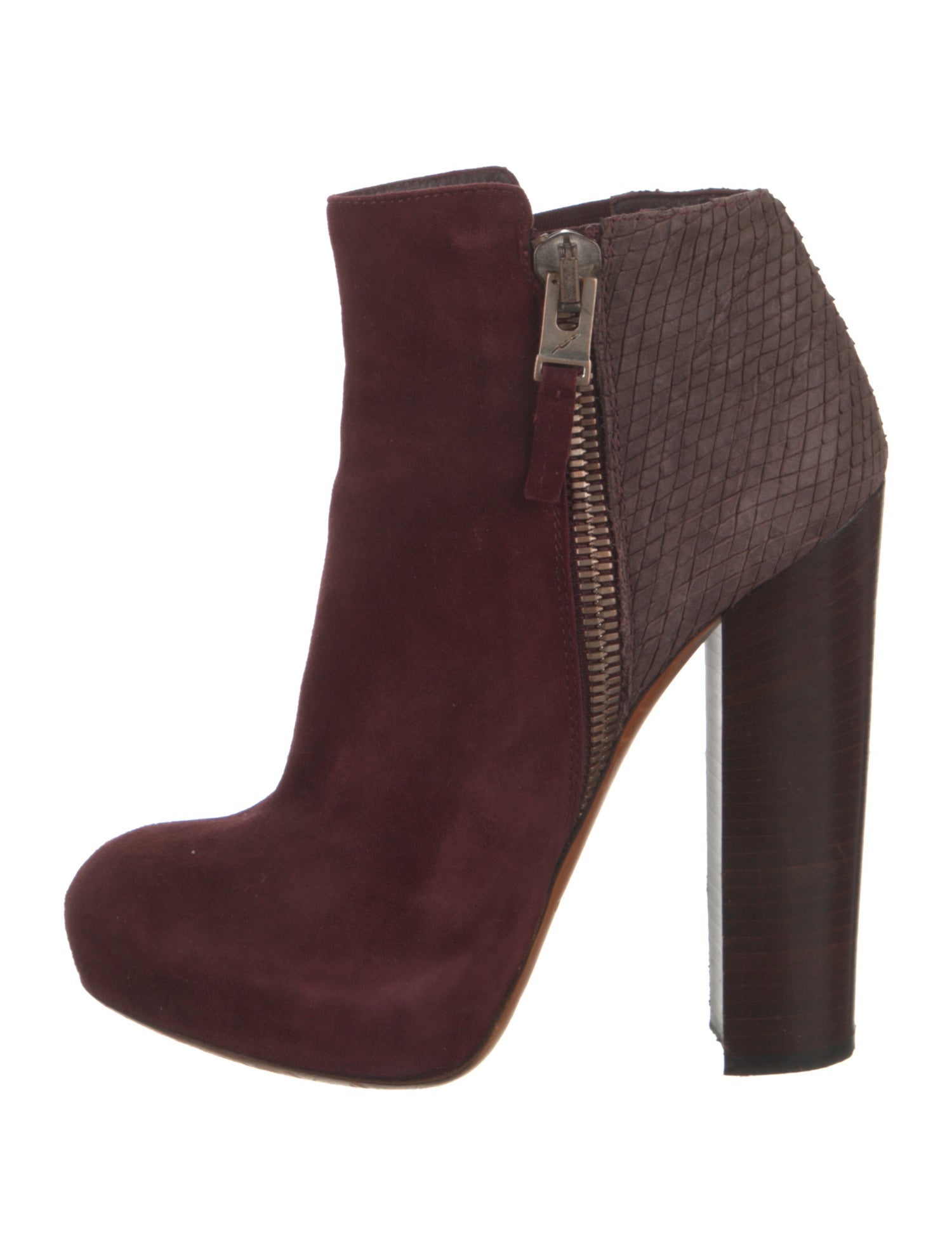 Brian Atwood Suede Colorblock Pattern Boots