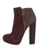 Brian Atwood Suede Colorblock Pattern Boots