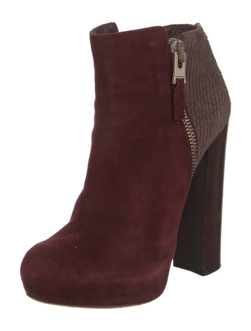 Brian Atwood Suede Colorblock Pattern Boots