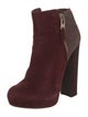Brian Atwood Suede Colorblock Pattern Boots