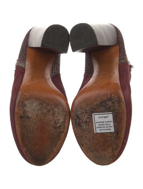 Brian Atwood Suede Colorblock Pattern Boots