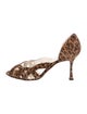 Brian Atwood Suede Animal Print D'Orsay Pumps