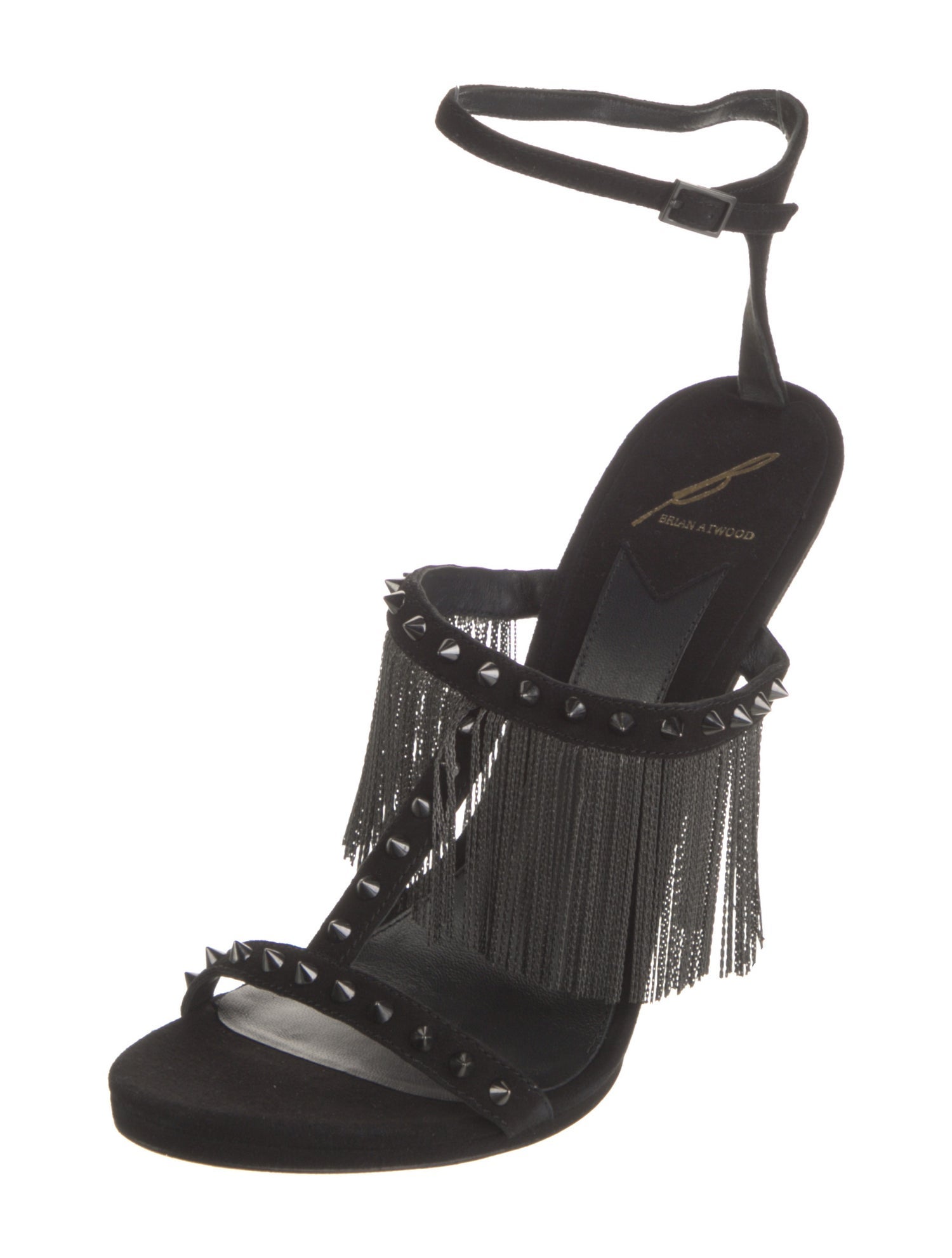 Brian Atwood Suede Studded Accents Gladiator Sandals