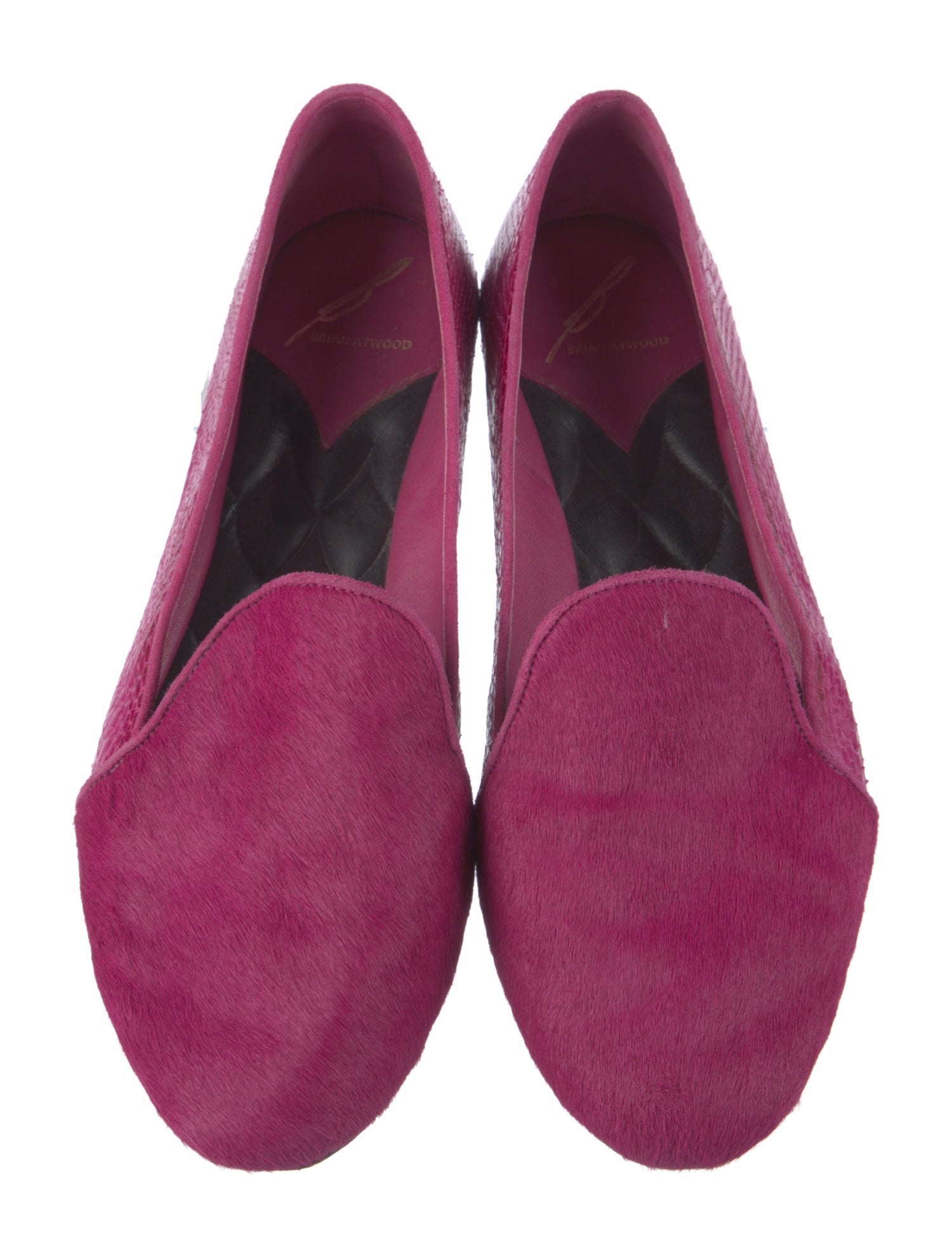 Brian Atwood Embossed Leather Animal Print Loafers