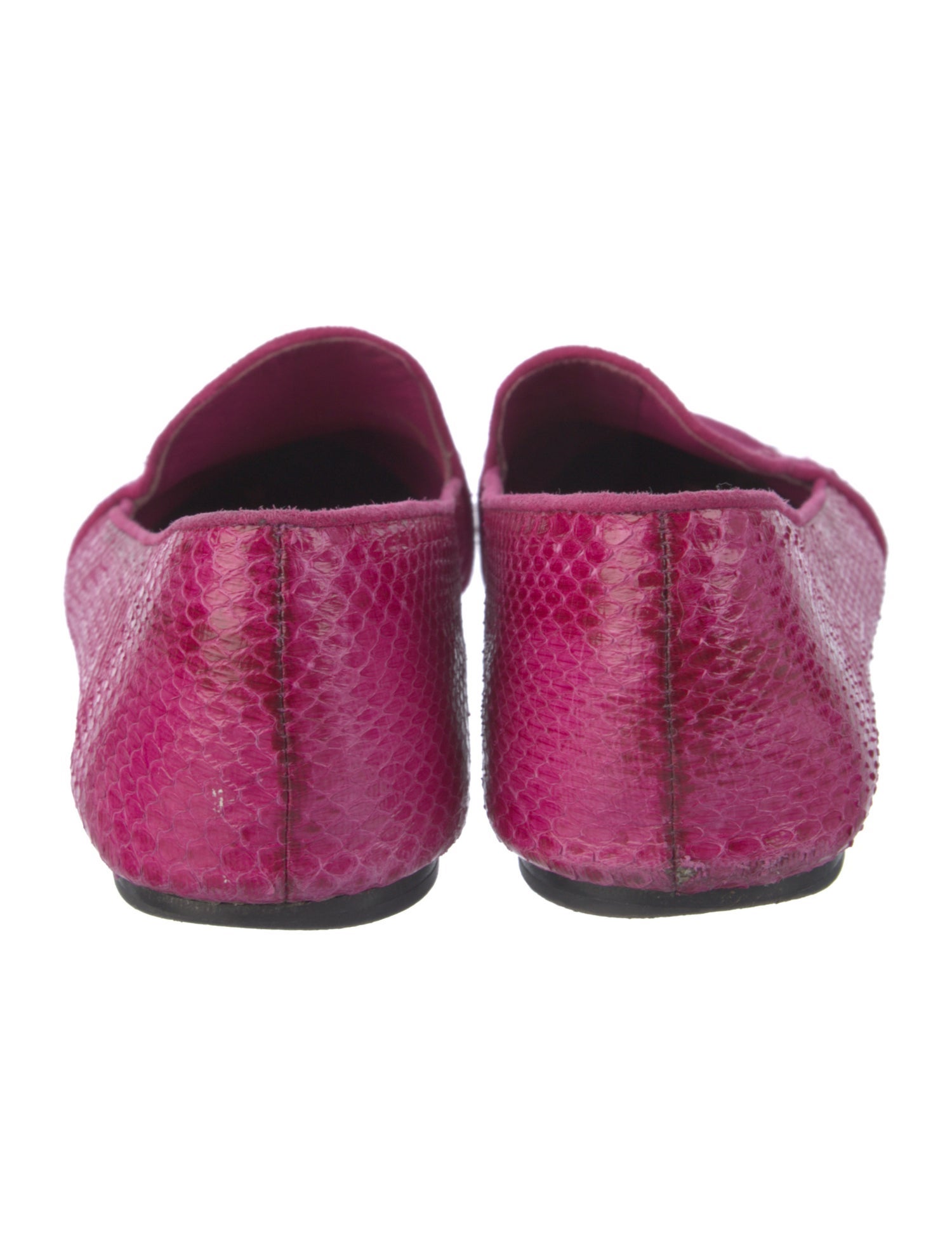 Brian Atwood Embossed Leather Animal Print Loafers