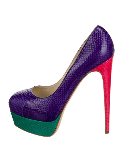 Brian Atwood Snakeskin Animal Print Pumps