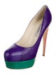 Brian Atwood Snakeskin Animal Print Pumps