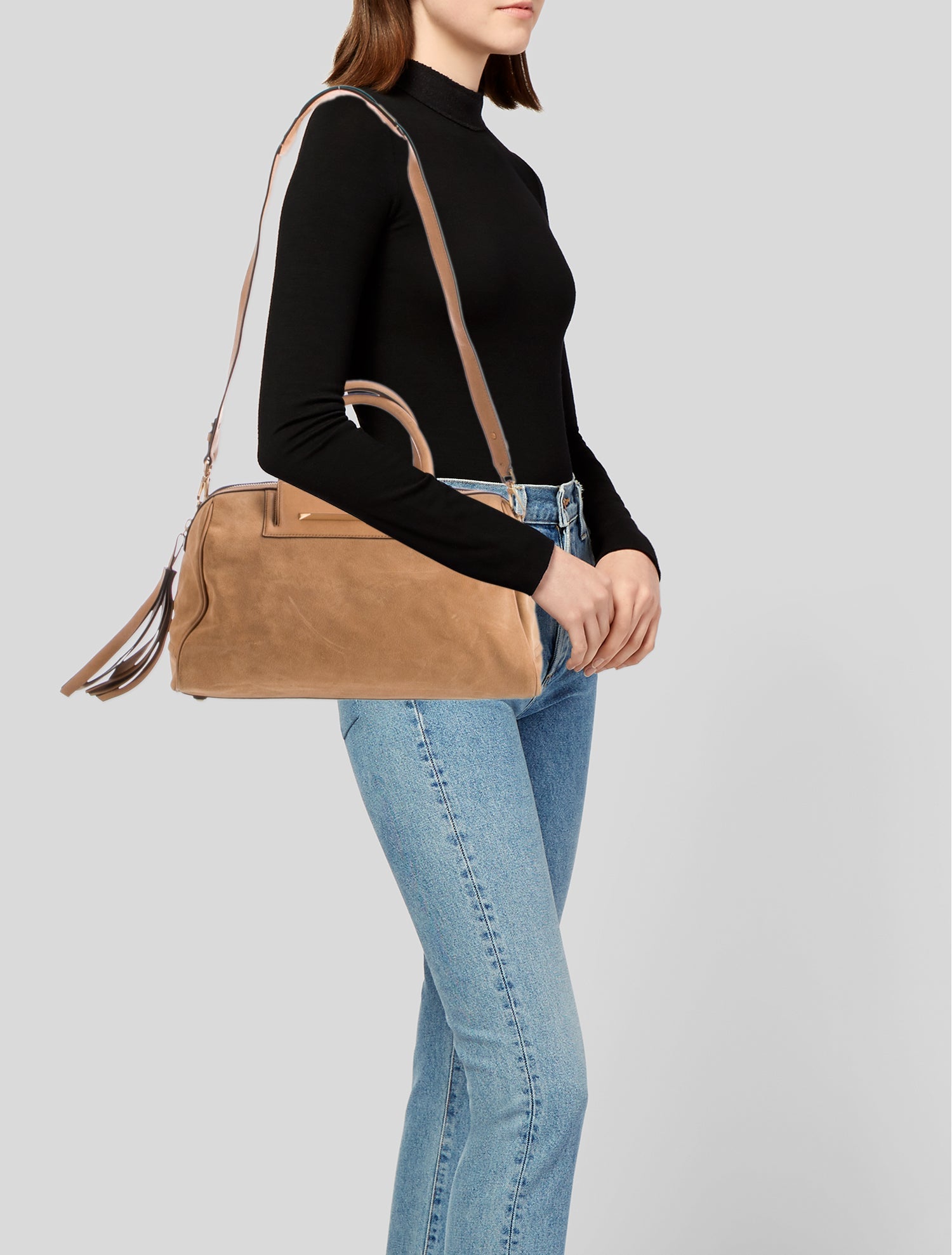 Brian Atwood Suede Top Handle Bag