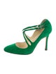 Brian Atwood Suede Leather Trim Embellishment Pumps