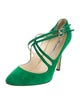 Brian Atwood Suede Leather Trim Embellishment Pumps