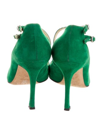 Brian Atwood Suede Leather Trim Embellishment Pumps