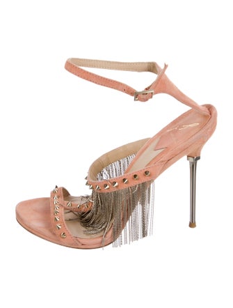 Brian Atwood Suede Studded Accents Sandals