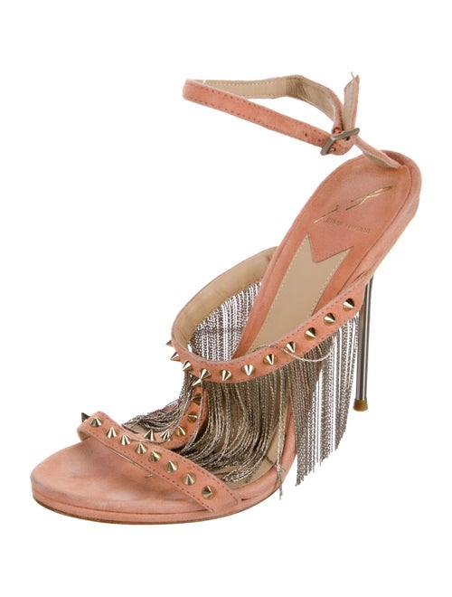 Brian Atwood Suede Studded Accents Sandals