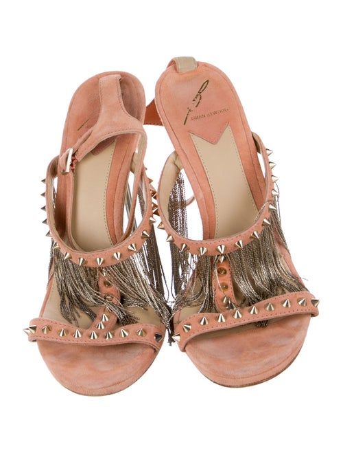 Brian Atwood Suede Studded Accents Sandals