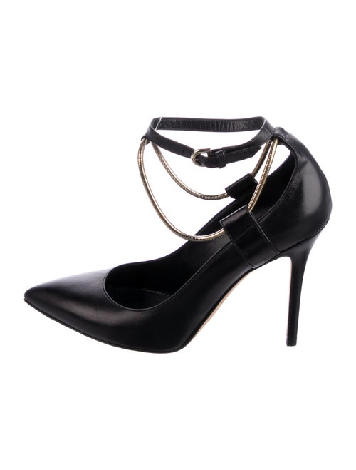 Brian Atwood Leather Chain-Link Accents Pumps