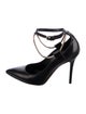 Brian Atwood Leather Chain-Link Accents Pumps