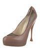 Brian Atwood Leather Mesh Accents Pumps