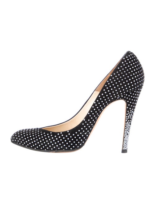 Brian Atwood Suede Polka Dot Print Pumps