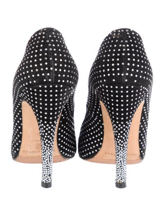 Brian Atwood Suede Polka Dot Print Pumps
