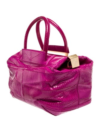 Brian Atwood Snakeskin Top Handle Bag