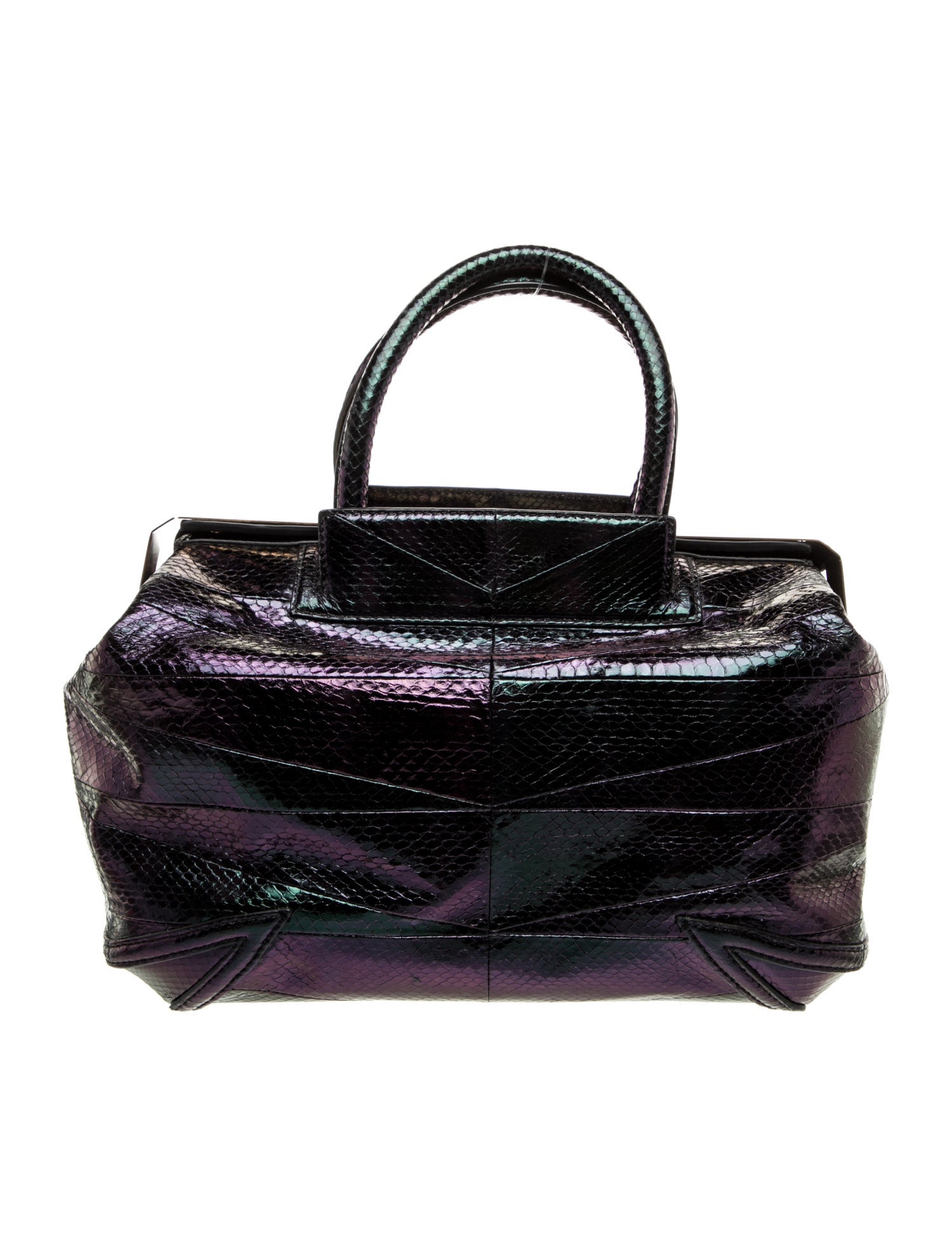 Brian Atwood Embossed Leather Top Handle Bag