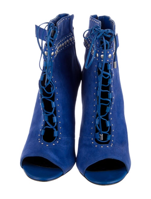 Brian Atwood Suede Studded Accents Lace-Up Boots