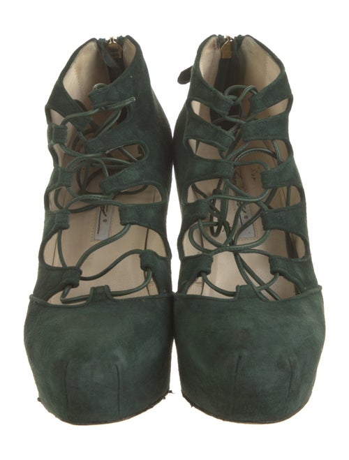 Brian Atwood Suede T-Strap Pumps