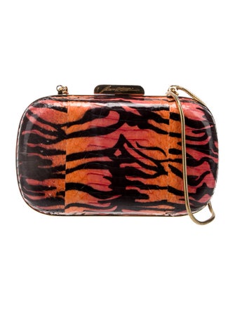 Brian Atwood Embossed Leather Minaudière