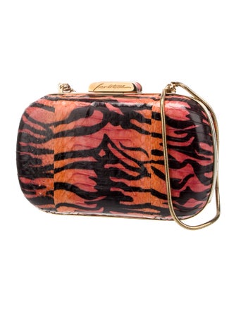 Brian Atwood Embossed Leather Minaudière