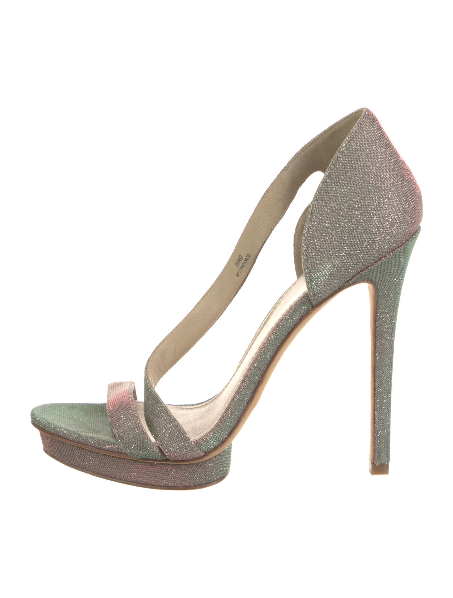 Brian Atwood Glitter Animal Print Sandals