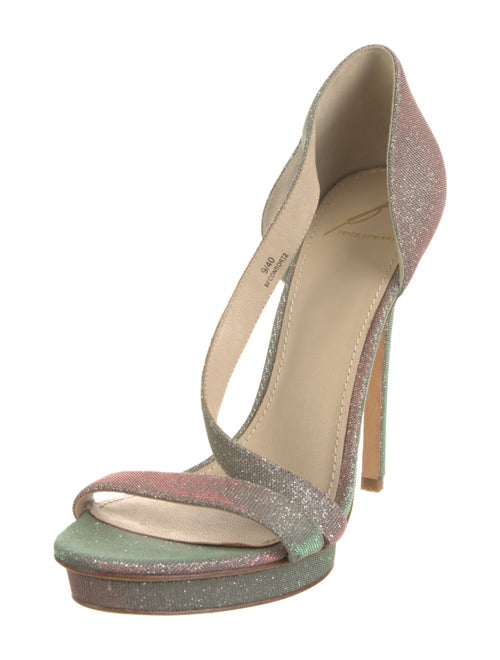 Brian Atwood Glitter Animal Print Sandals