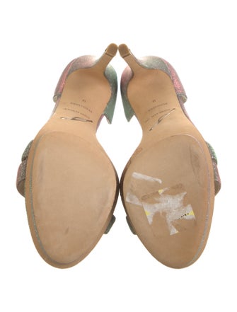 Brian Atwood Glitter Animal Print Sandals