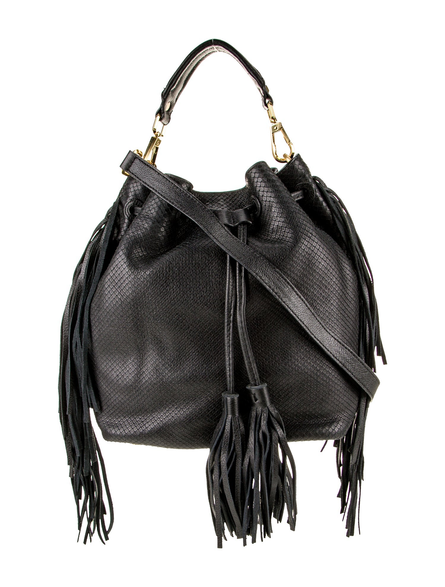 Brian Atwood Snakeskin Bucket Bag