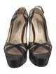 Brian Atwood Leather Printed Slingback Sandals