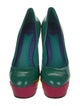 Brian Atwood Patent Leather Colorblock Pattern Pumps