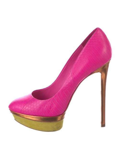 Brian Atwood Embossed Leather Pumps